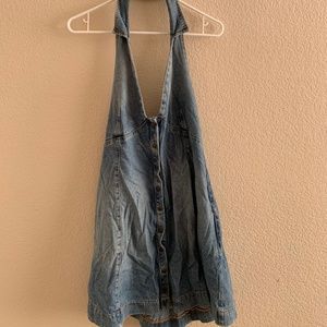 FREE PEOPLE Halter Neck Jeans dress
